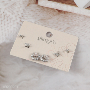 Latest products silver fashion <em>jewelry</em> earrings ear studs set