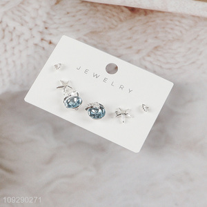 Good quality copper fashion <em>jewelry</em> earrings ear studs set for women