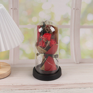 China factory rose flower ornament with led lights