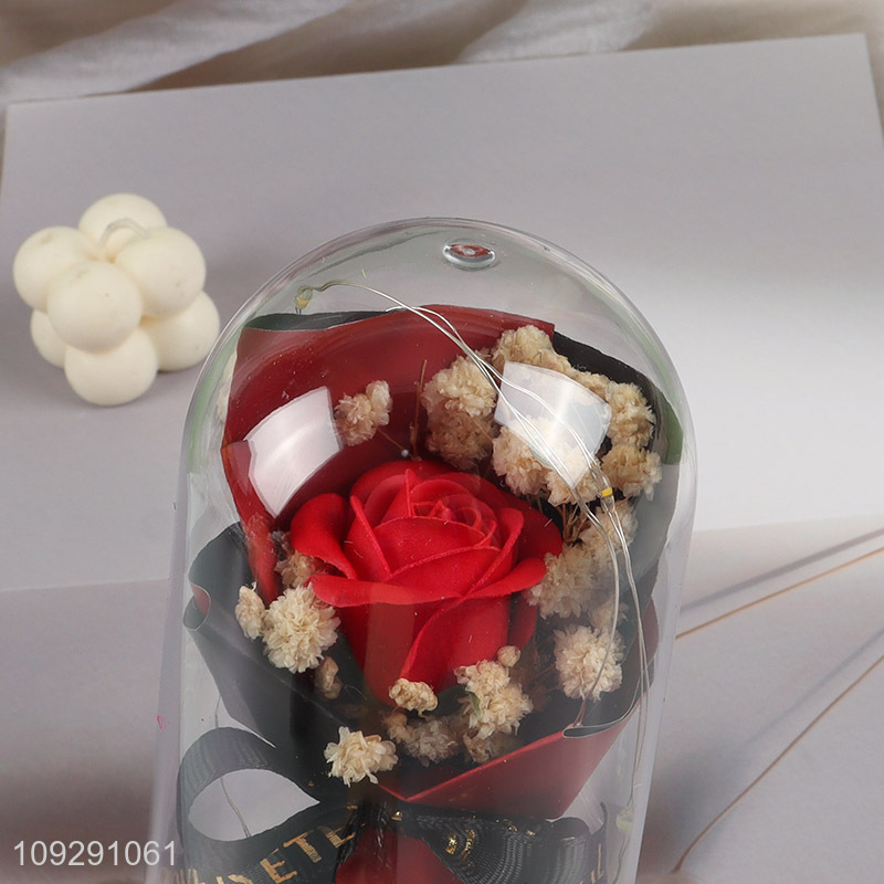 Good price rose flower ornament Valentine's Day gift with lights