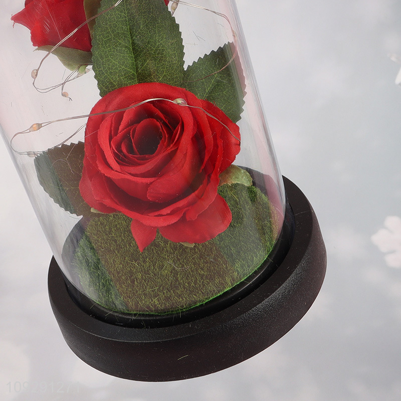 Factory supply rose flower ornament lights Valentine's Day gift