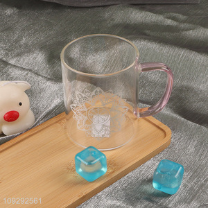 China factory glass water cup drinking cup with handle
