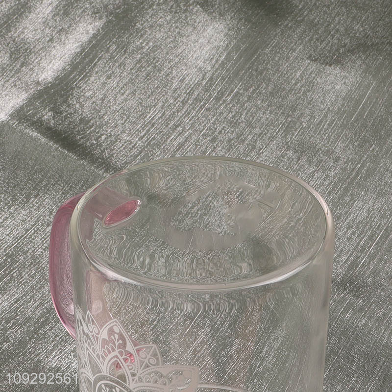 China factory glass water cup drinking cup with handle