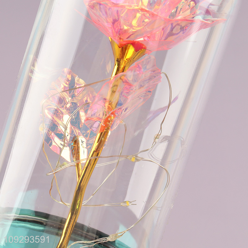 Factory price plastic flower ornament with led lights