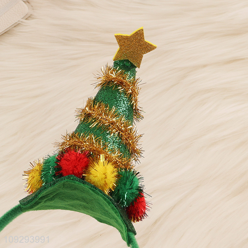 Top sale xmas tree christmas hair hoop hair accessories