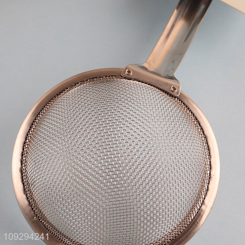 Low price stainless steel mesh filter strainer spoon for kitchen