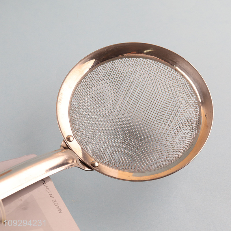 Yiwu market kitchen stainless steel mesh filter strainer spoon