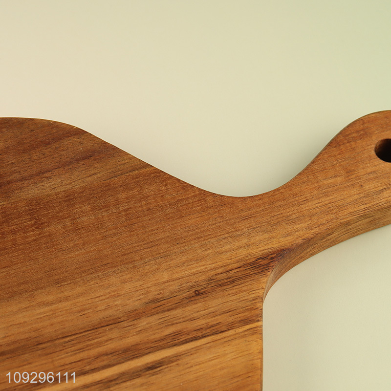 China wholesale wooden pizza plate cutting board with handle