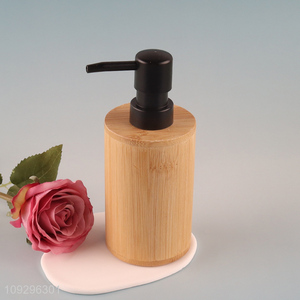 Most popular round bamboo liquid soap dispenser for sale