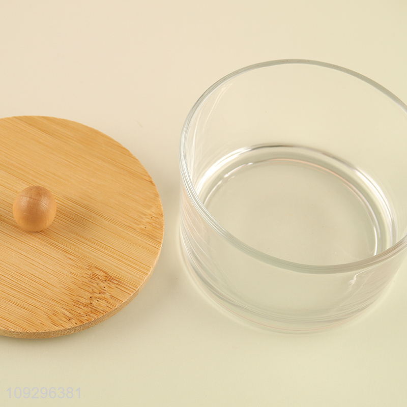 Most popular round glass storage jar with lid&holder