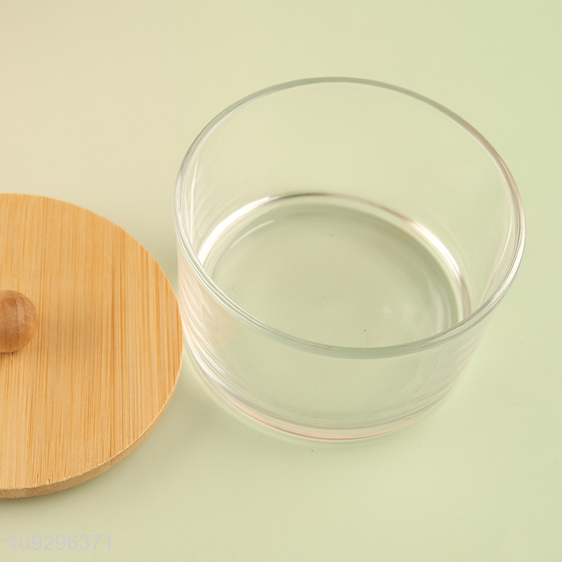Best selling round snack glass storage jar with holder