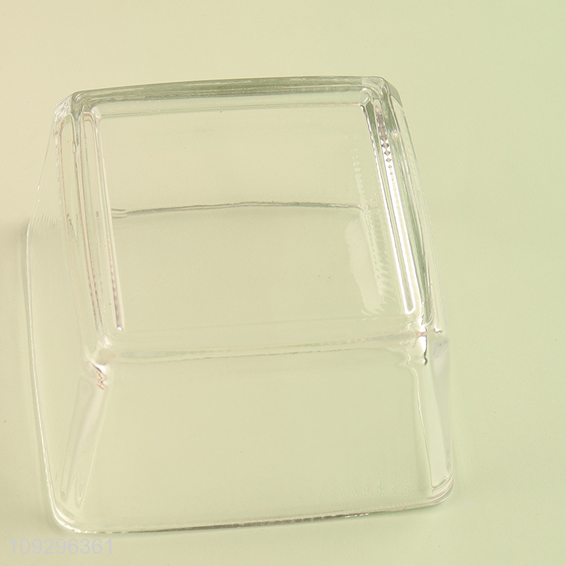 New product square glass snack storage jar with bamboo lid