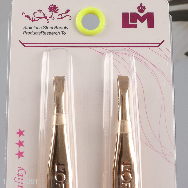 Top selling reusable 2pcs eyebrow tweezers set