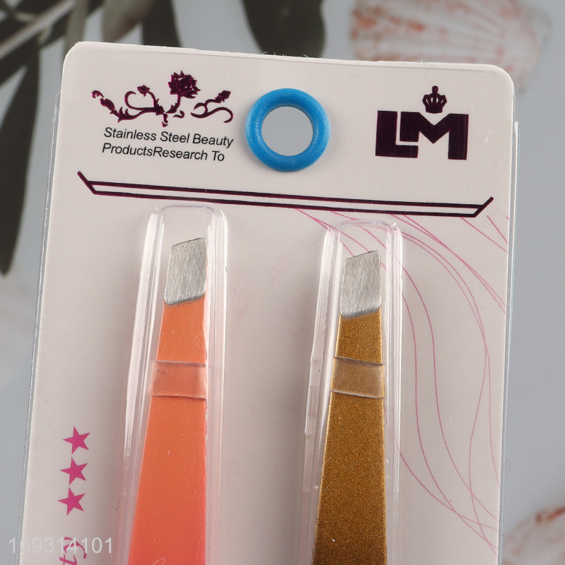Popular products makeup 2pcs eyebrow tweezers set