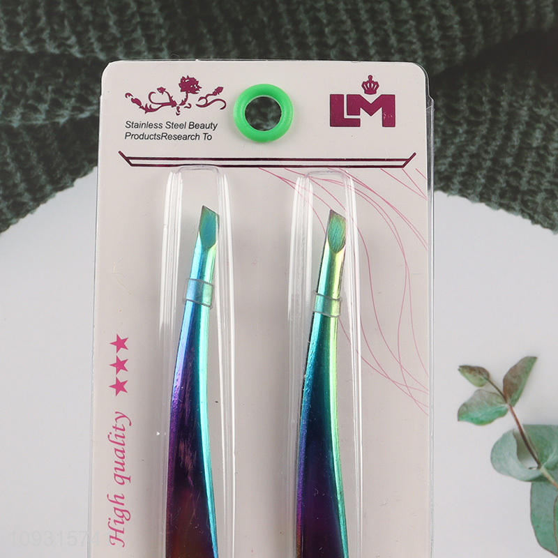 Factory wholesale 2pcs eyebrow tweezers makeup tool set