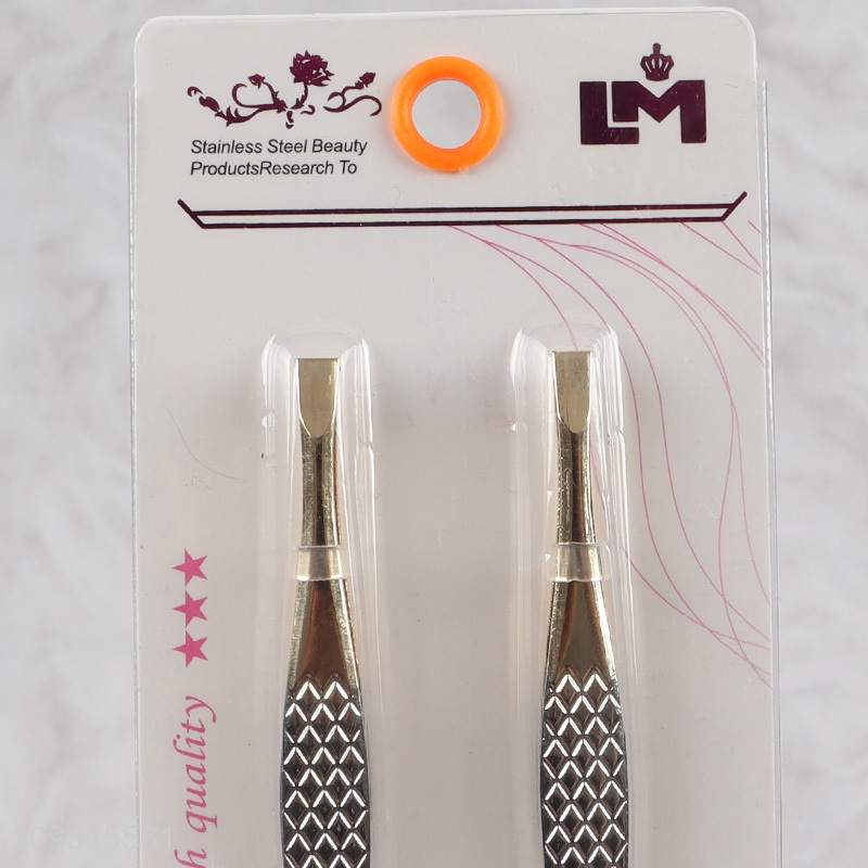 Factory price 2pcs eyebrow tweezers makeup tool set