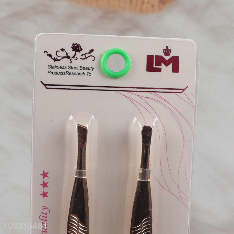China wholesale 2pcs eyebrow tweezers eyebrow clamps set