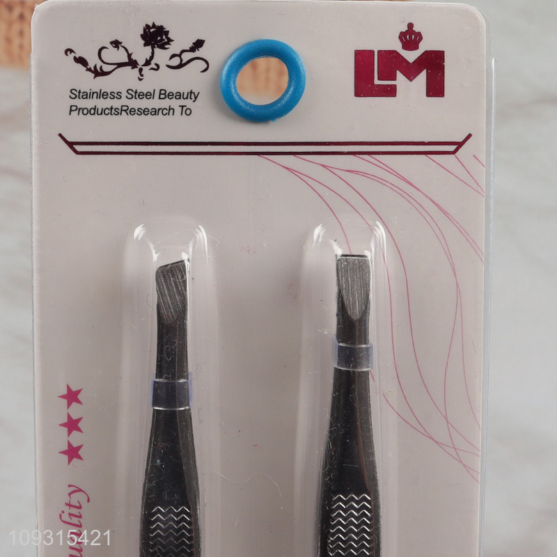 Low price 2pcs eyebrow tweezers eyebrow clamps set
