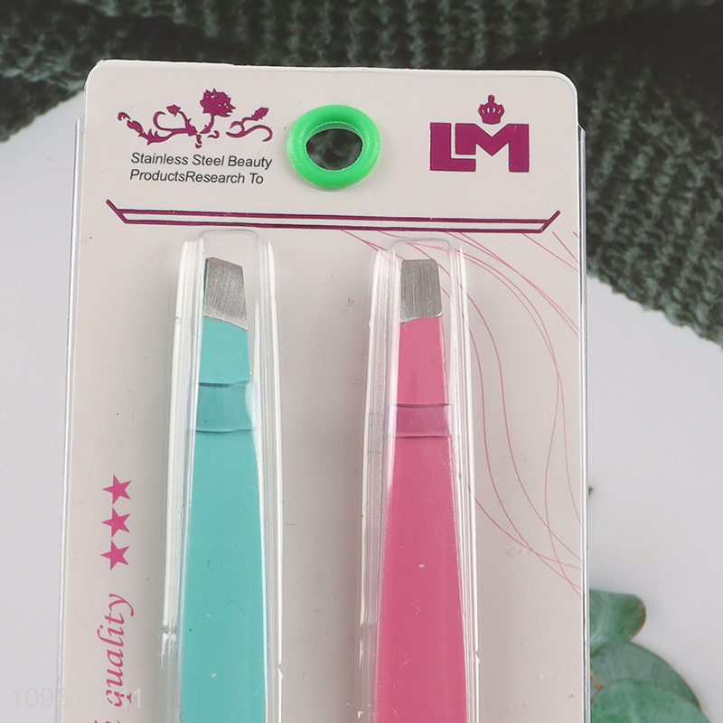 New style 2pcs eyebrow tweezers makeup tool set