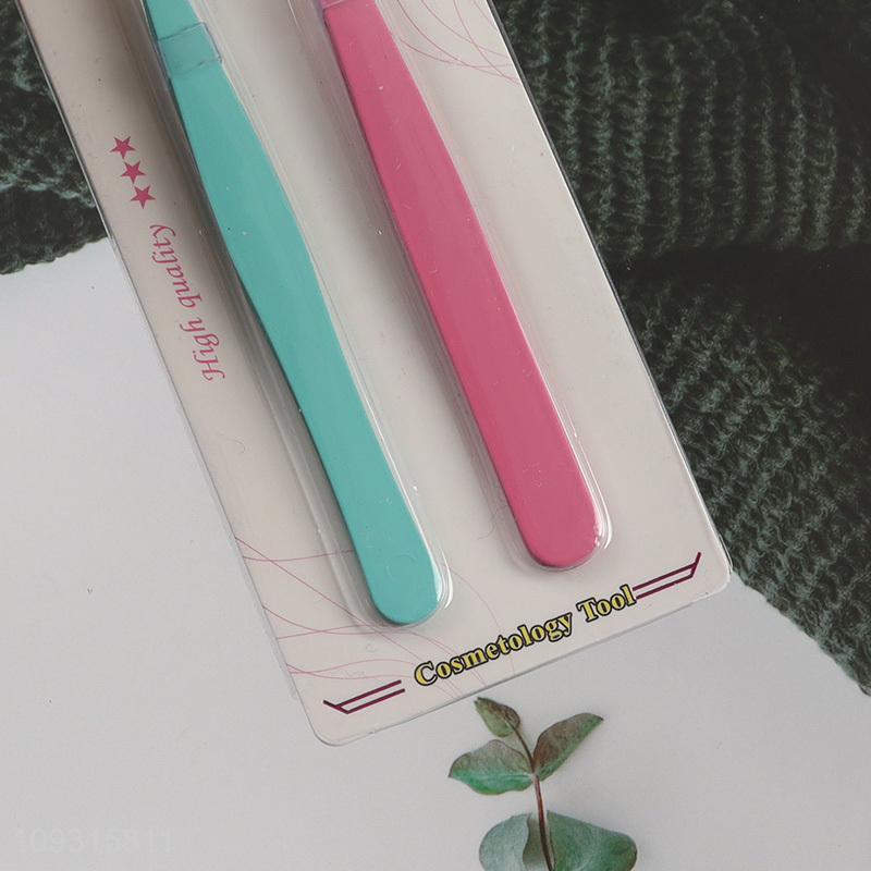New style 2pcs eyebrow tweezers makeup tool set