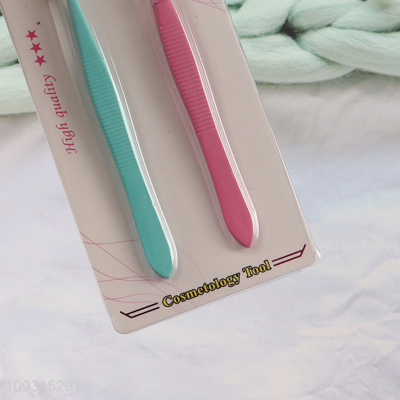 Factory wholesale 2pcs eyebrow tweezers eyebrow clamps set