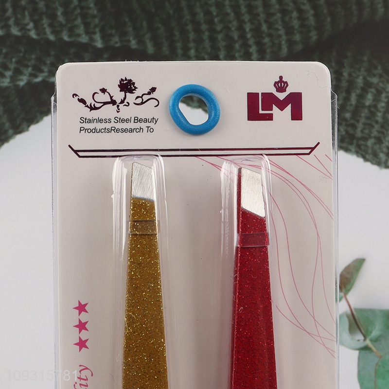 Factory price 2pcs eyebrow tweezers makeup tool set