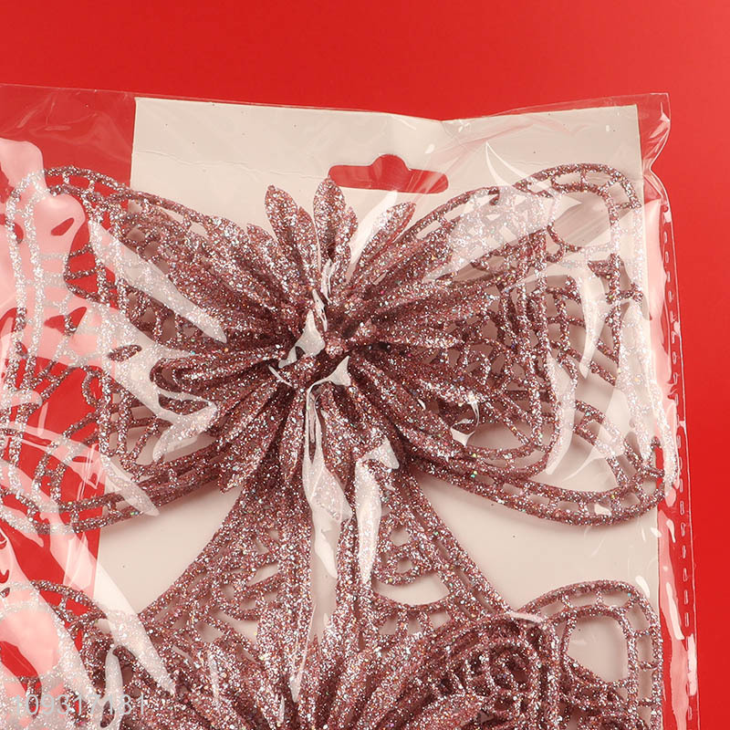 Good price bowknot shape christmas hanging ornament