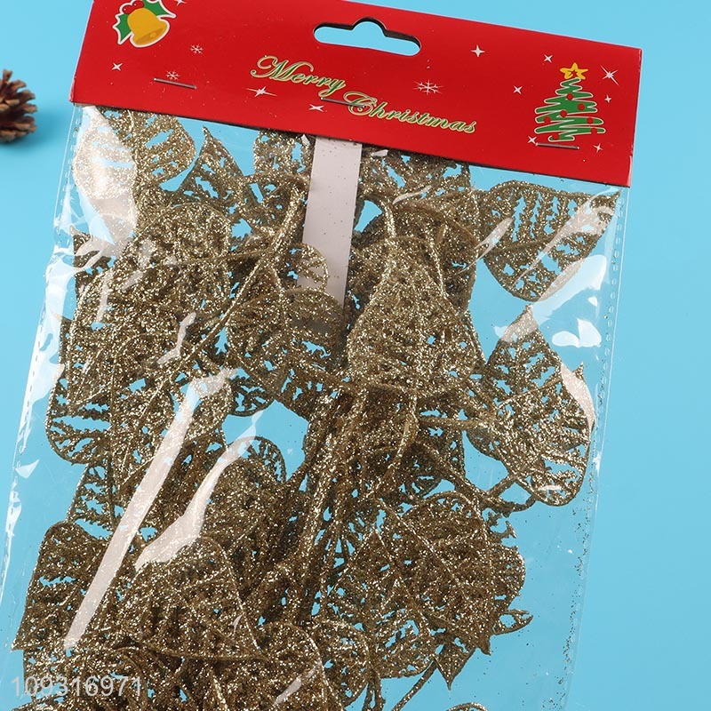 Good selling leaves shape christmas hanging ornament
