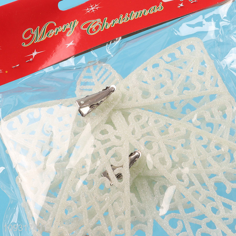 Factory supply bowknot shape christmas hanging ornament
