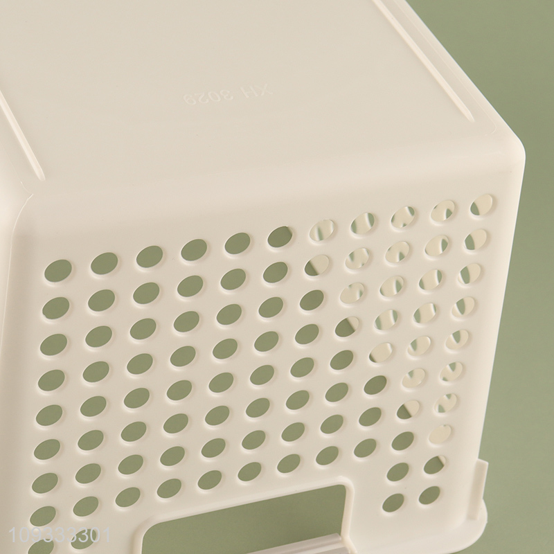 Most popular plastic hollow storage basket with handle