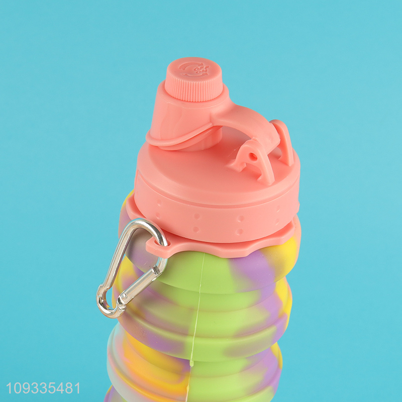 Factory price 500ml silicone water bottle drinking bottle
