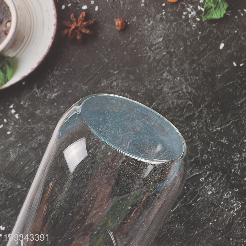 China factory glass water cup drinking cup with straw