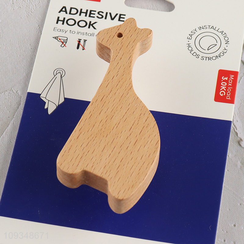 Factory supply wooden sticky hook adhesive hook for sale