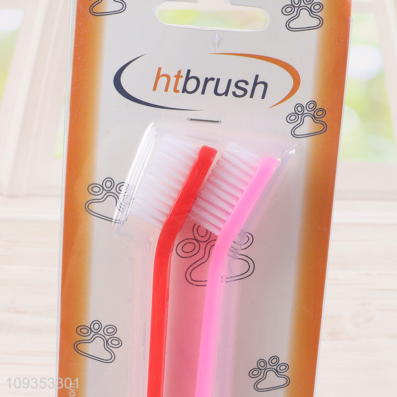 Hot selling 2pcs pet teeth cleaning pet toothbrush