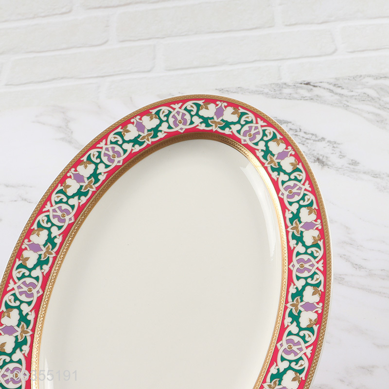 Factory direct sale ceramic 10-inch oval fish plate