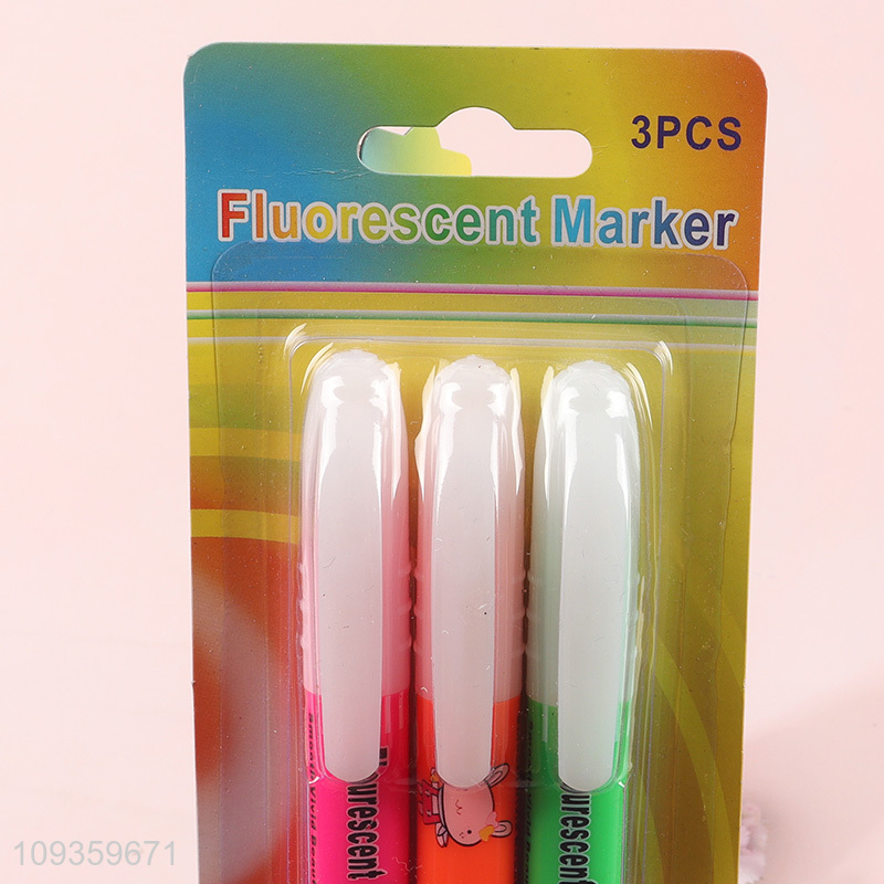 China wholesale 3pcs highlighter pen fluorescent pen