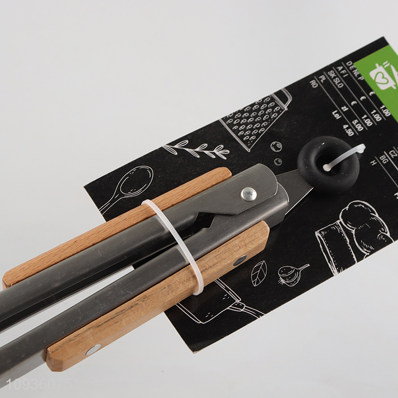 China supplier wooden handle food tongs food clips
