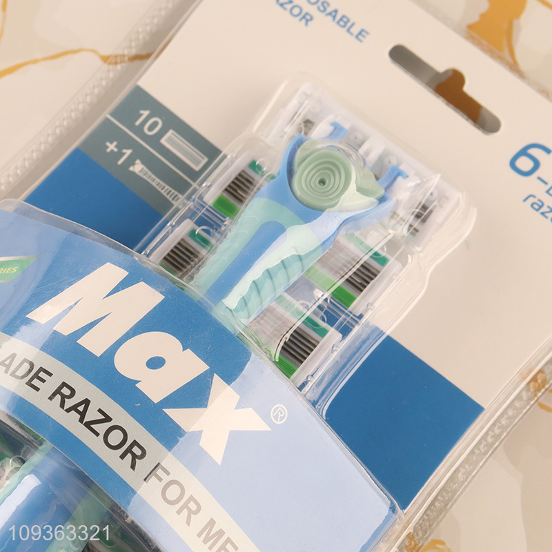 Good selling manual razor shaving razor with six blades