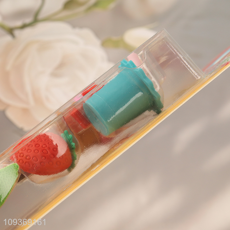 Top selling dessert series stationery eraser set for kids