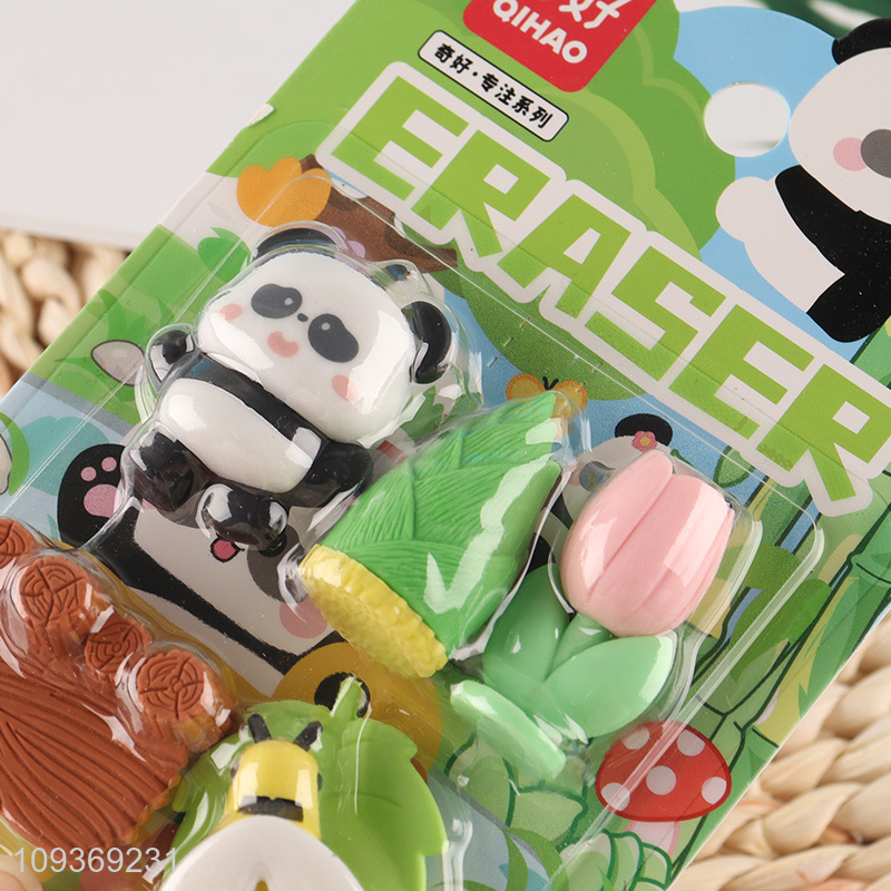 Latest products   panda series stationery eraser set for students