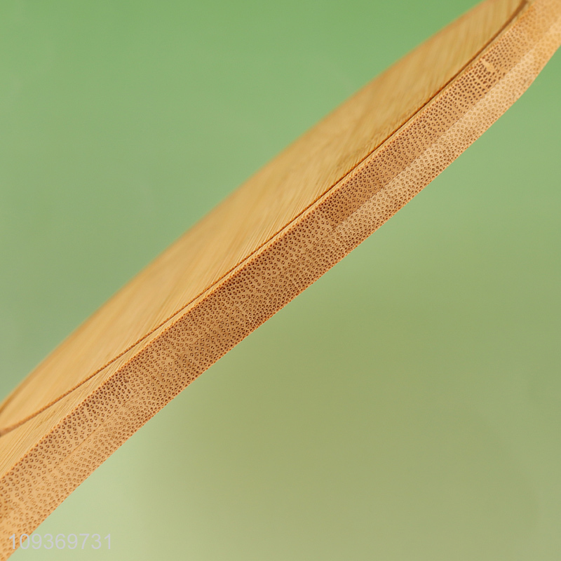 Factory price round bamboo pizza plate with handle
