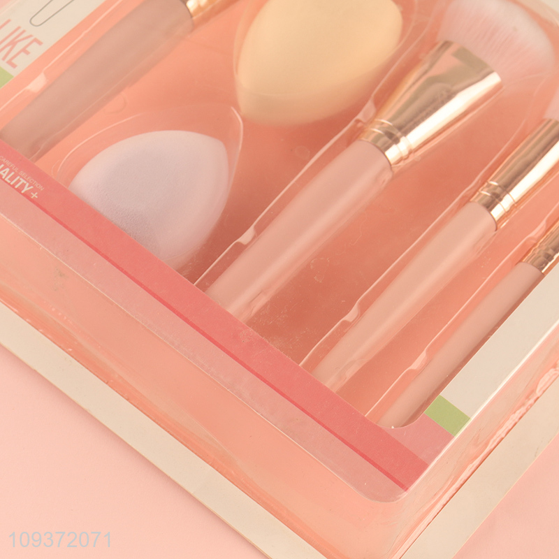 Low price makeup puff cosmetic brush set