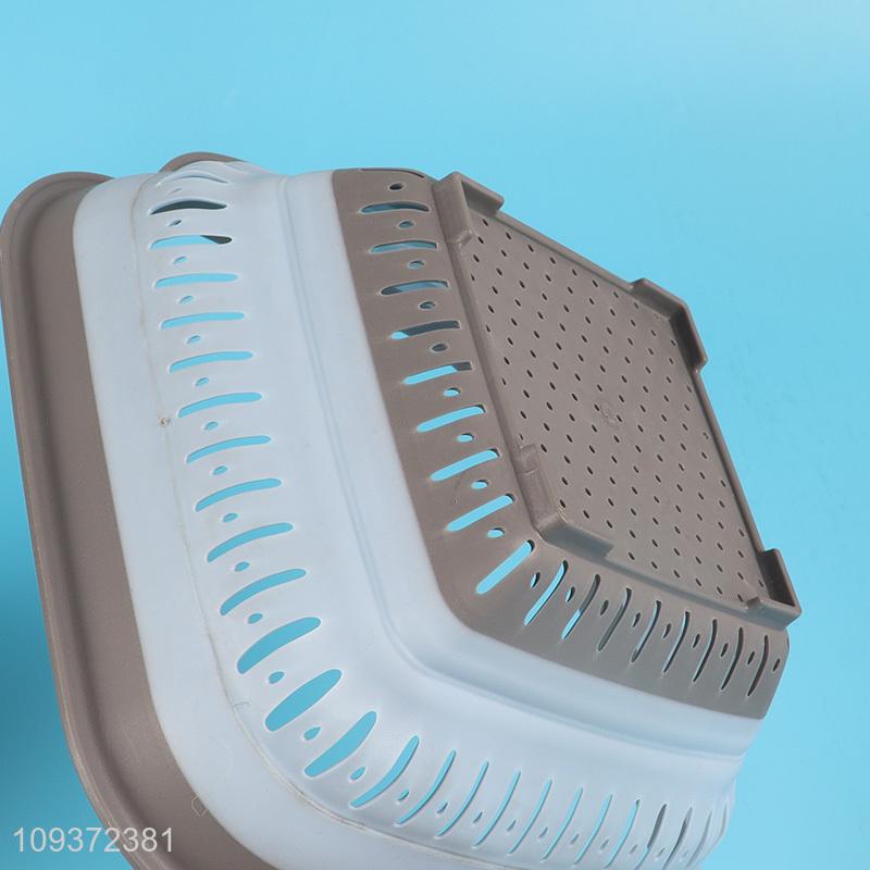 China products square folding kitchen vegetable drain basket