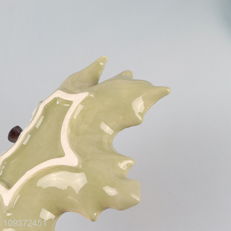 Low price ceramic maple leaves shape plate for sale