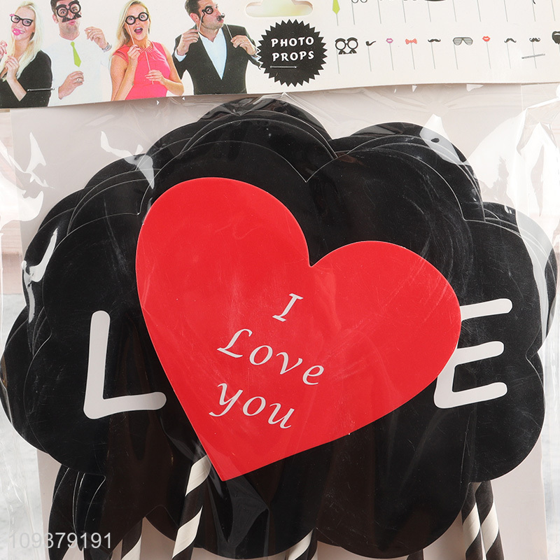 Online wholesale 10pcs heart party photo booth props