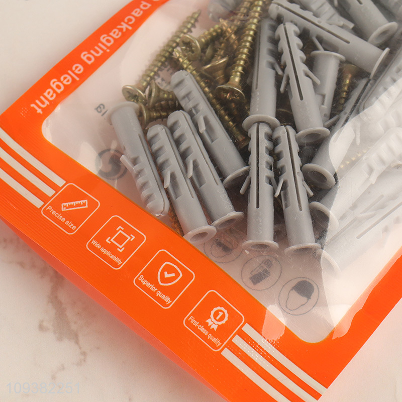 Factory direct sale 30pcs plastic expansion tube+nails set