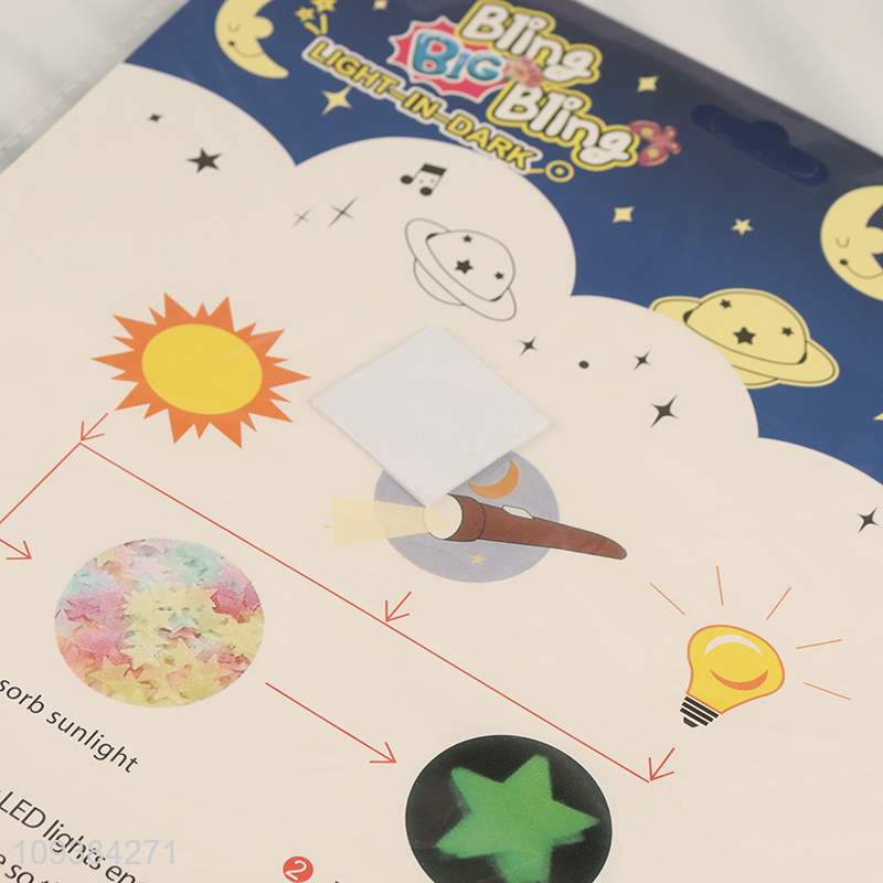 China supplier moon shape glow-in-the-dark wall stickers for sale