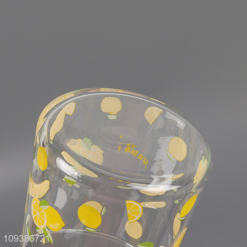 Latest products   lemon printed glass water cup coffee cup
