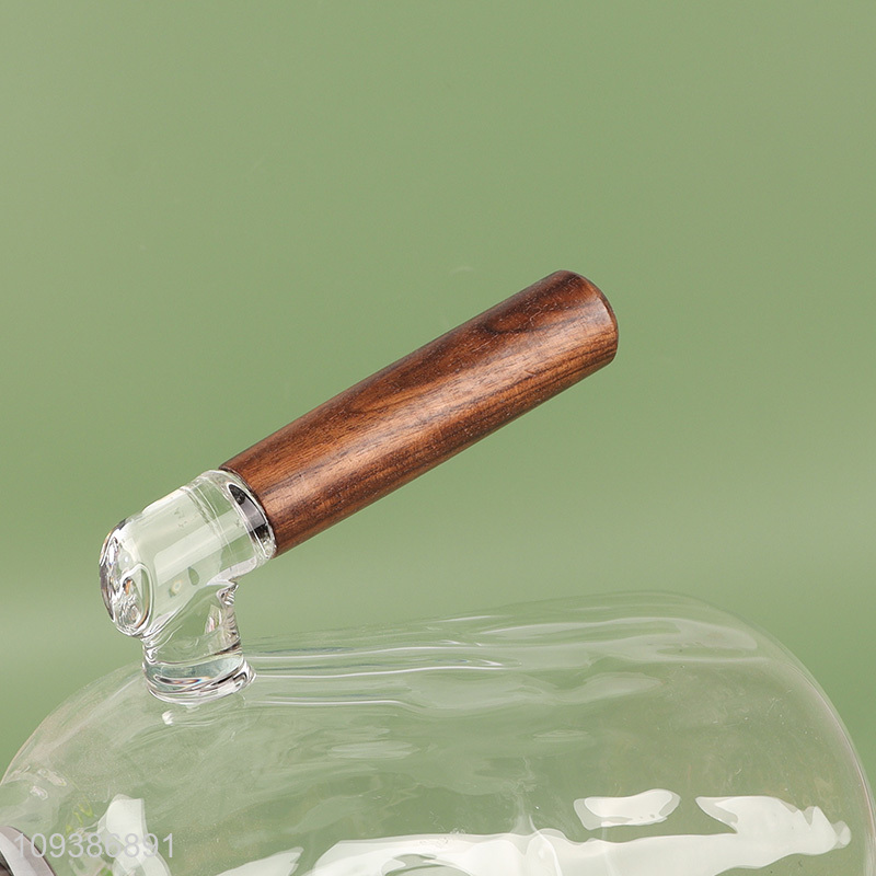 Factory direct sale glass water jug water kettle with wooden handle