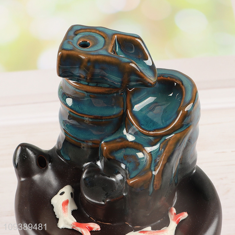 New arrival tabletop decor ceramic waterfall incense burner